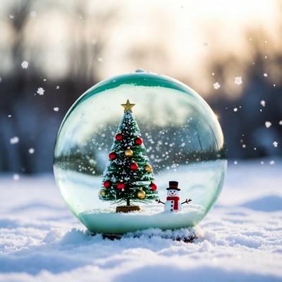 Christmas scene in snow globe