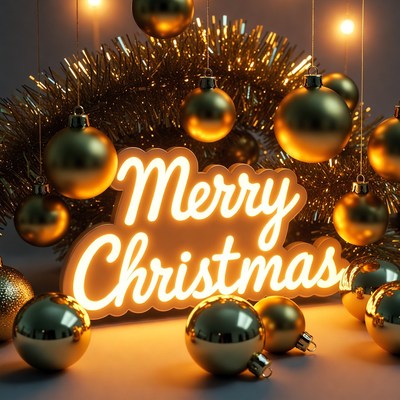 Lighted christmas decorations display