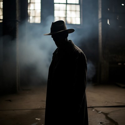 Mysterious figure in a dark space