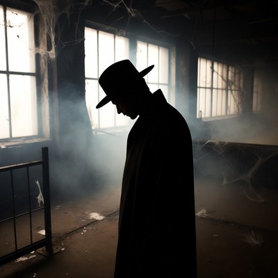 Shadowy figure in an old space