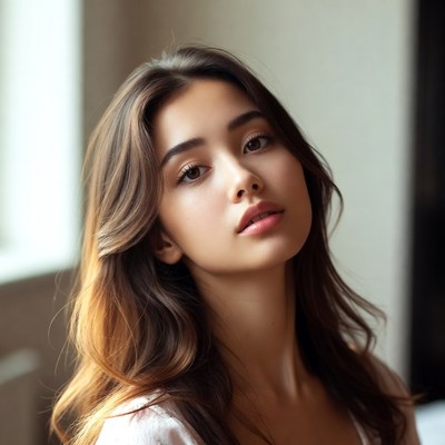 Portrait of a young woman indoors