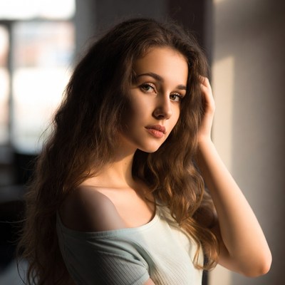 Young woman in indoor light