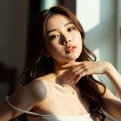 Young woman posing in soft light