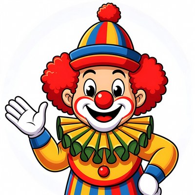 Clown waving with a smile
