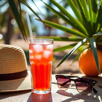 Cool drink on a sunny day