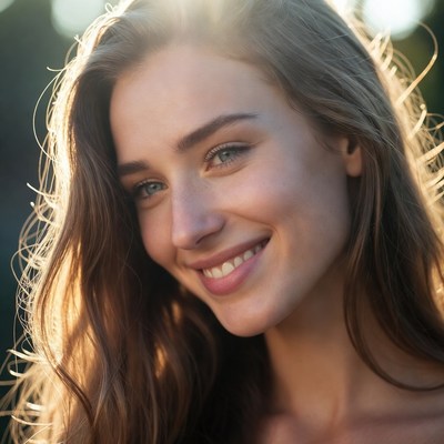 Woman smiling in natural light