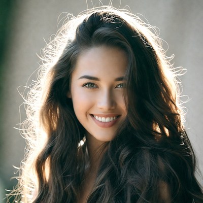 Woman smiling in sunlight