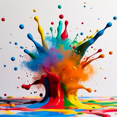 Color explosion in art studio