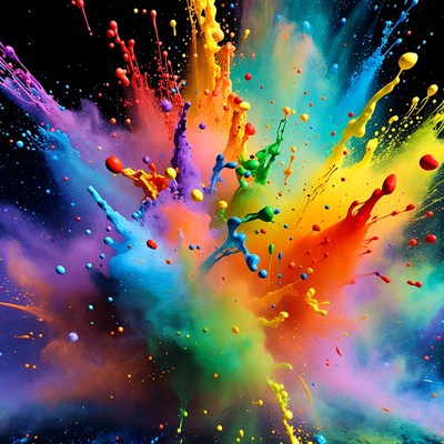 Colorful splash of paint in motion