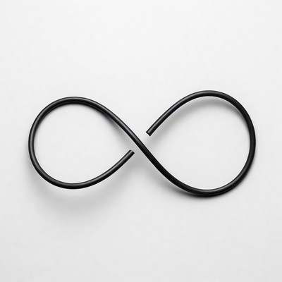 Black rubber loop on white background