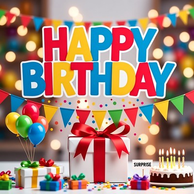 Celebrate birthday with gifts and decorations