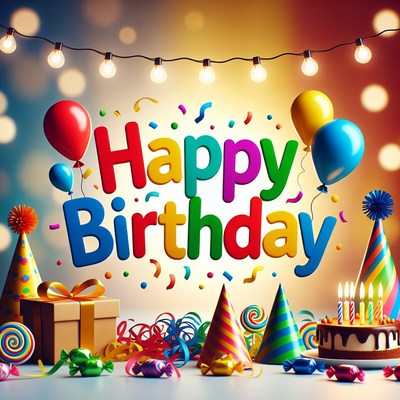 Birthday celebration with colorful decorations