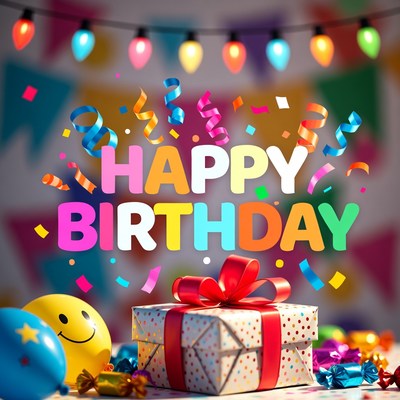 Birthday celebration with gifts and decorations