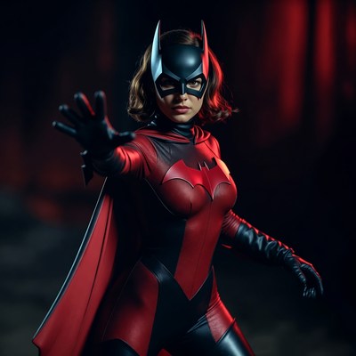 Batwoman in action at night