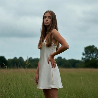 Girl standing in field
