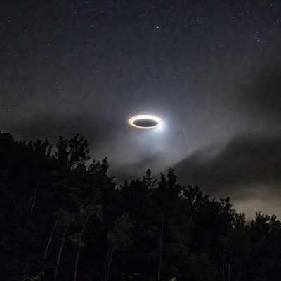 Mysterious ring in night sky