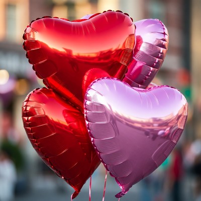 Heart balloons at a celebration event