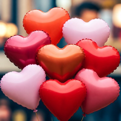 Heart shaped balloons for celebration