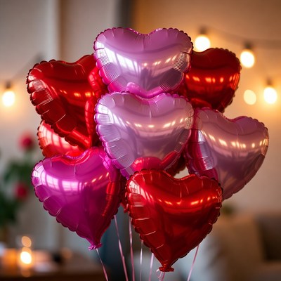 Heart balloons for celebration event indoors