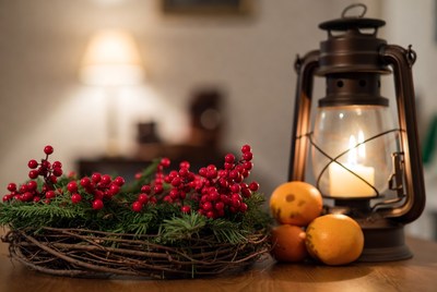 Festive decorations on a table