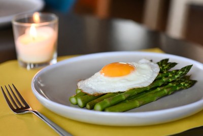 Breakfast with asparagus and egg