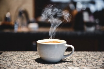 Coffee cup on granite counter