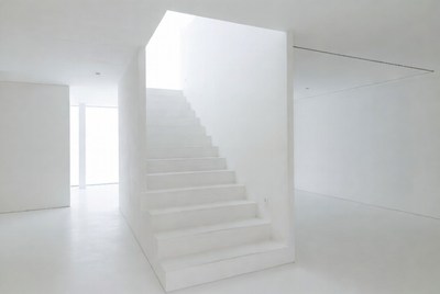White stairs in a bright room