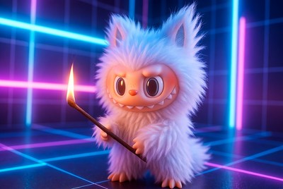 Cute creature holding a flame