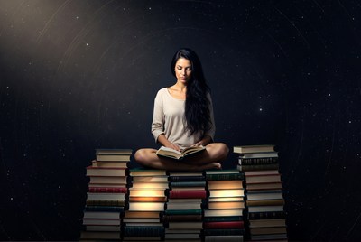 Reading in a cosmic library setting