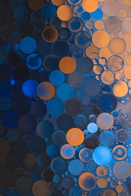 Colorful bubbles on dark background