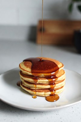 Pancakes with syrup on a plate