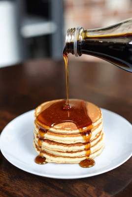 Pancakes with syrup on a plate