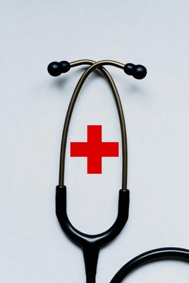 Stethoscope with Red Cross Symbol