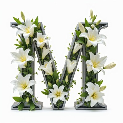 Lilies Forming Letter M