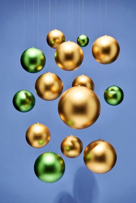 Gold and Green Ornaments Hanging