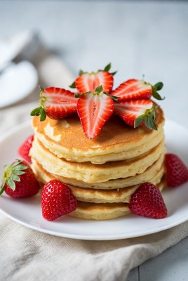 Stack of Pancakes with Strawberries