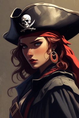 Pirate portrait with bold expression