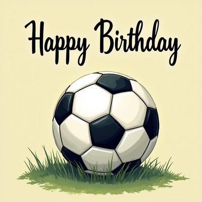 Soccer ball for birthday greeting