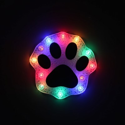 Colorful paw print light display