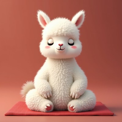 Cute fluffy rabbit sitting still