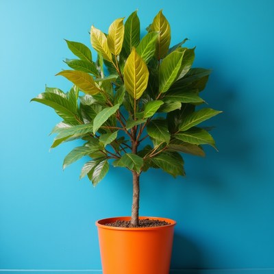 Indoor plant in orange pot