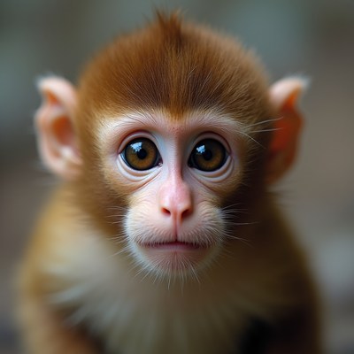 Baby monkey with big eyes