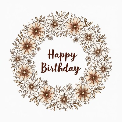 Floral birthday greeting design for celebration