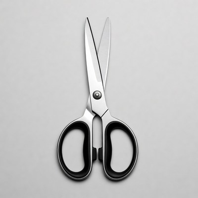 Scissors on plain background