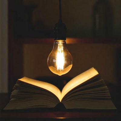 Light above an open book
