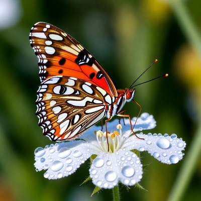 Butterfly resting on flower
