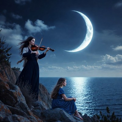 Moonlight music by the sea