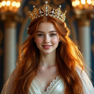 Young woman in elegant crown