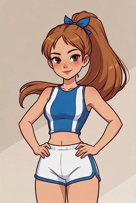 Cheerleader in sporty outfit