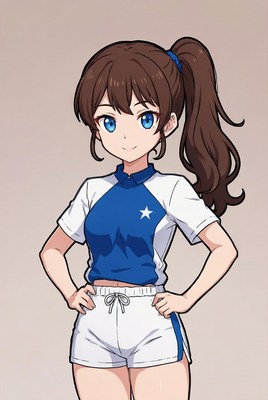 Girl in athletic wear standing confidently